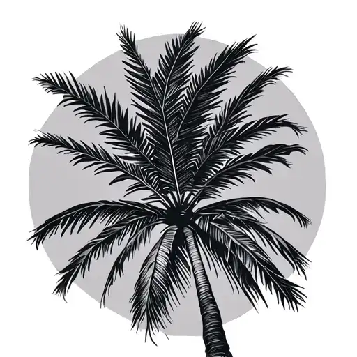 Palm Tree And Wayes