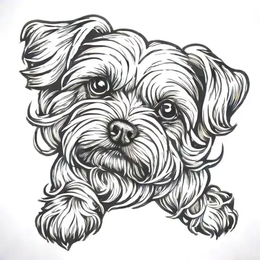 Maltese Dog In Fineline