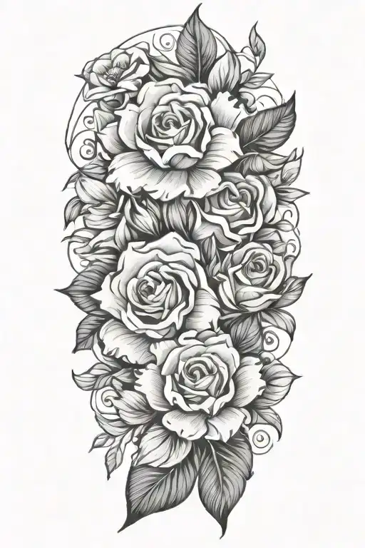 Floral Sleeve Tattoo Design