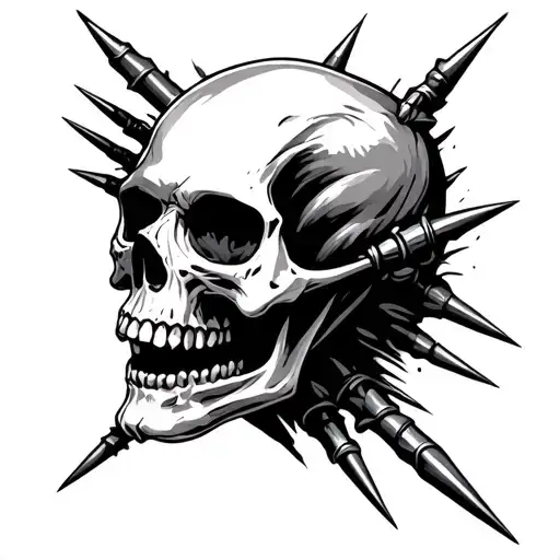 Skulls Spikes Gothic Sibilant Design