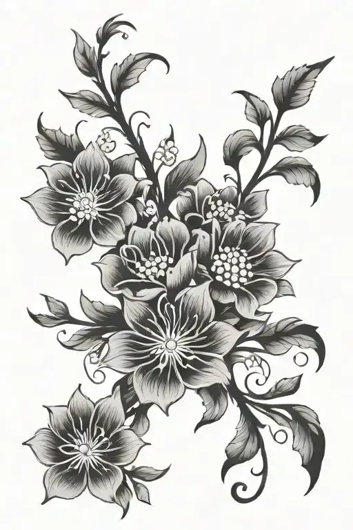 Flower Trail Winding Through A Forest