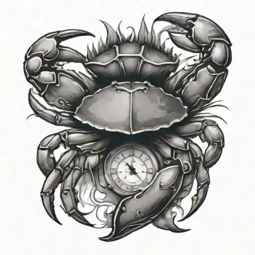 Crab Holding An Hourglass