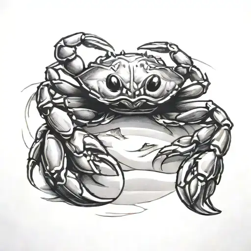 Simple Crab Holding A Sand Hourglass