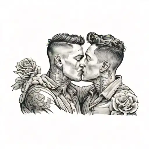 Gay Couple Kissing