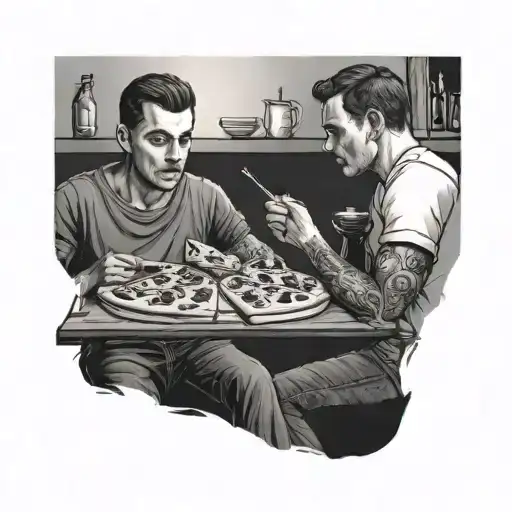 Gay Couple Eating Pizza