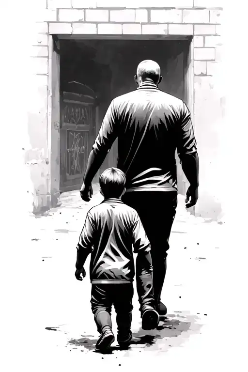 Father And Son Walking Towards The Gates Of Anfield