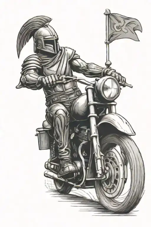 Spartan On Motorbike Riding