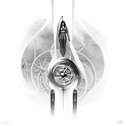 Nautical Instruments Beneath A Woman