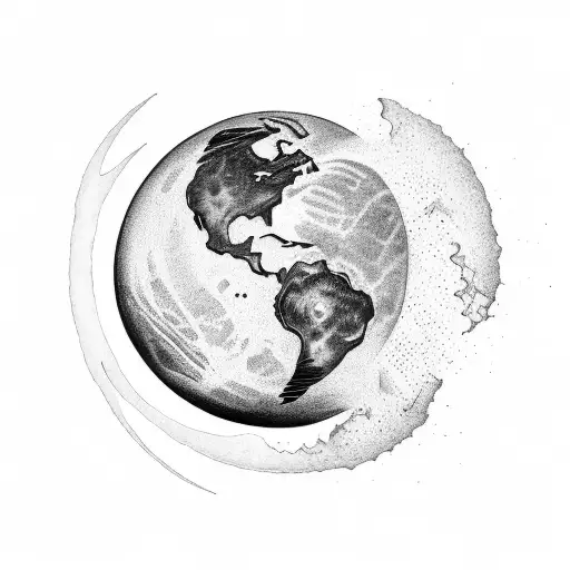 Moon And Earth And Universe