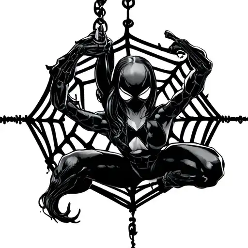 Black Widow Hanging From Web