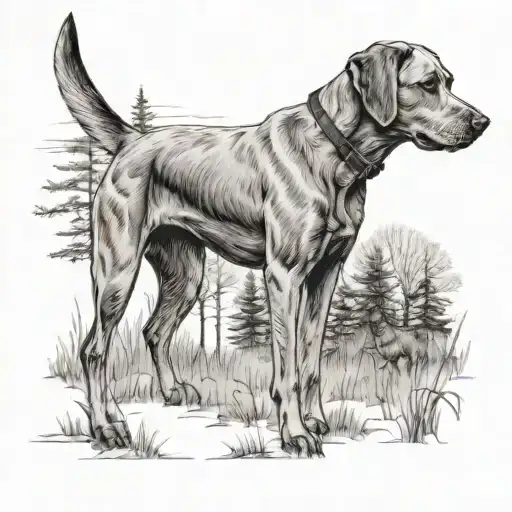 Lab Dog Hunting Scene