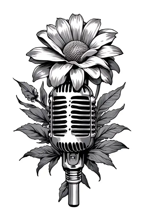 The Skeleton Of A Flower And Microphone