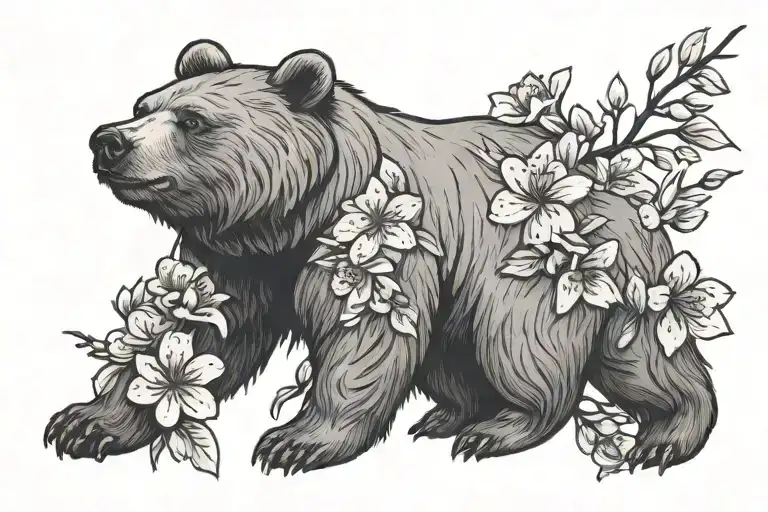 Bear With Cherry Blossom