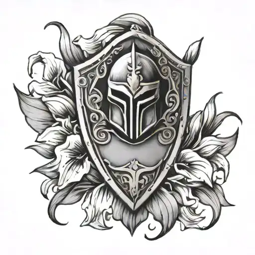 Spartan Shield Surrounded By Calla Lillies