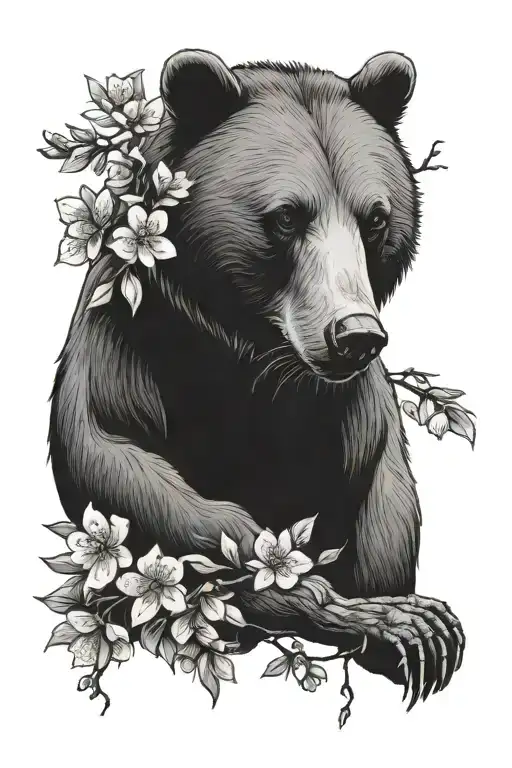 Bear With Cherry Blossom