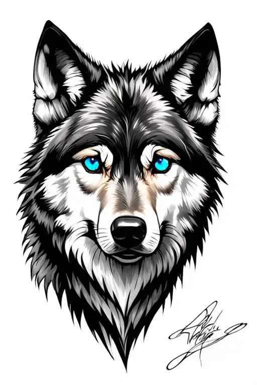 Wolf With Blue Eyes