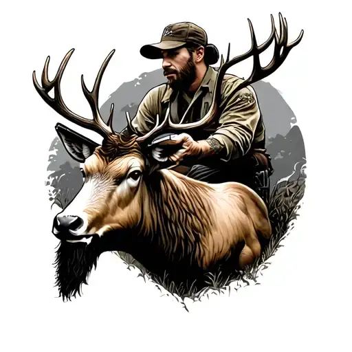 Man Hunting With Gun For Elk