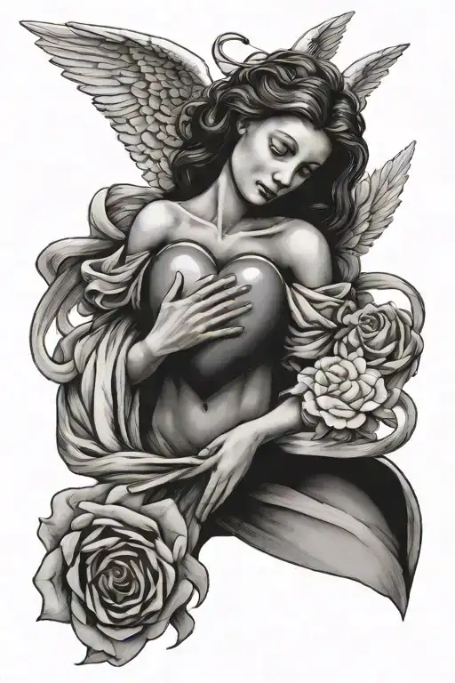 Angel Holding A Heart