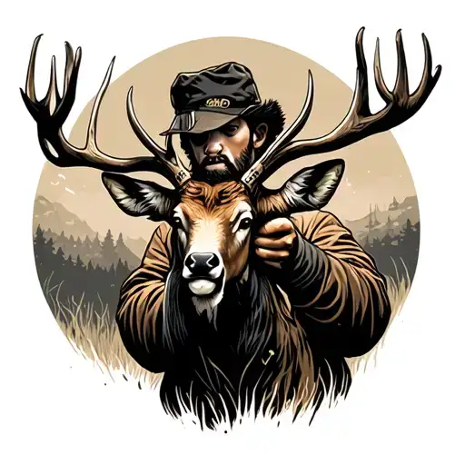 Man Hunting With Gun For Elk