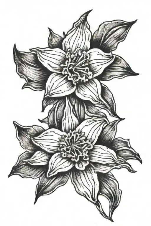 Larkspur Daisy Daffodil Tattoo