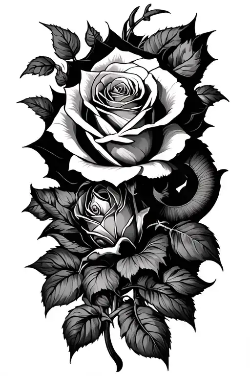 Demon Crawling Up Towards A Rose