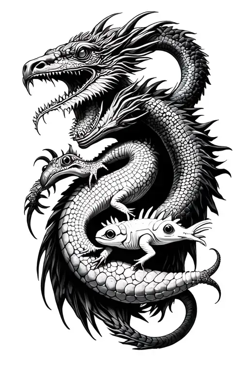 Quetzalcoatl And A Axolotl