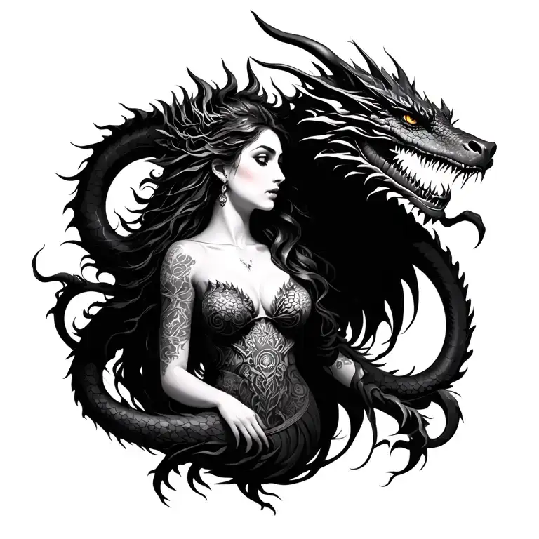 Goddess And Dragon Wrapped