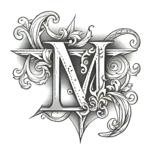 Letter M With A Cross Initial