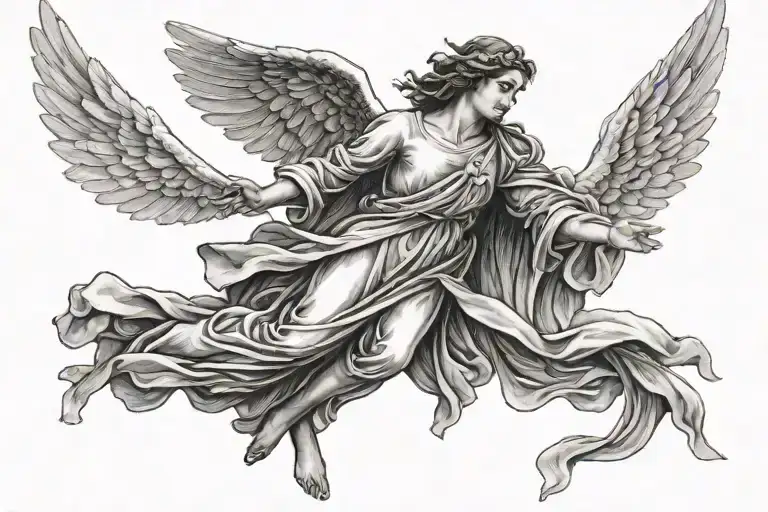 Flying Angel Flying Left To Right