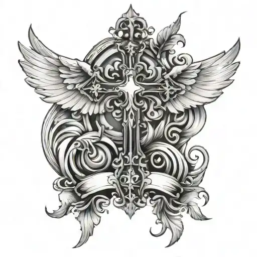 Cross And Wings Gothic