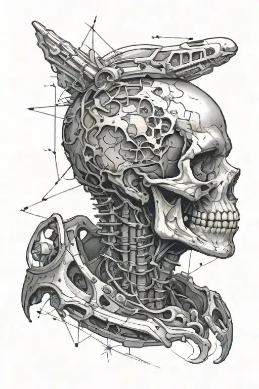 Space Map In Skull`s Head Profile Holding