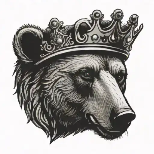 Bear Head With A Crown