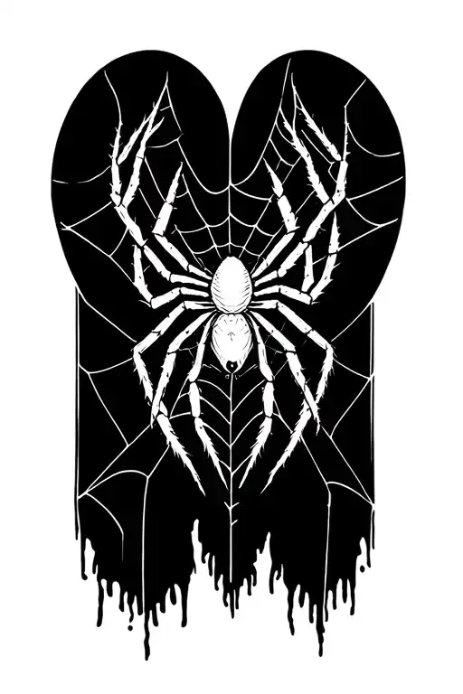 Spider Weaving A Web In A Heart Shape