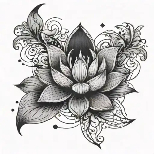 The Night Court Tattoo With Lotus Flower