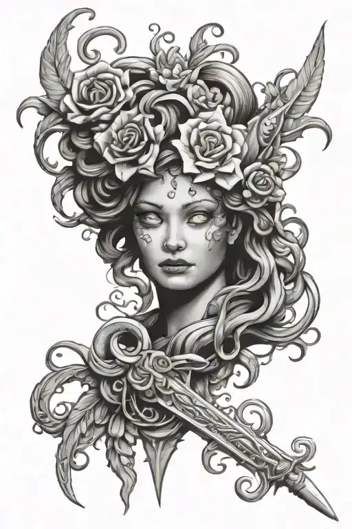 Medusa Floral Dagger Going