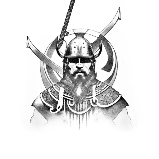 A Viking Warrior Playing An Electric Guitar