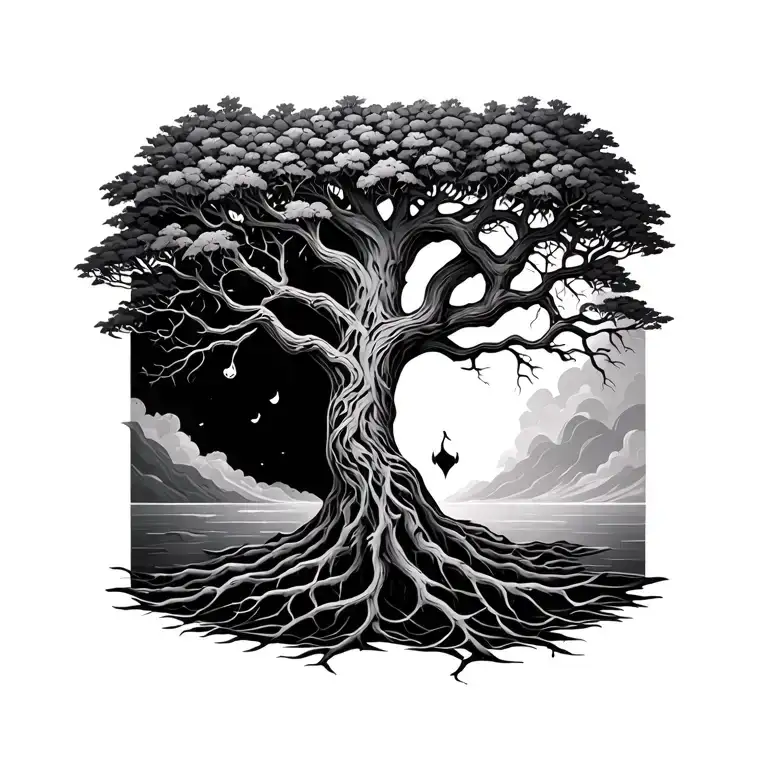 Tree Of Life Half Dead Half Alive