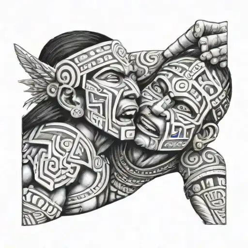 Inca Warrior Strangling A Man
