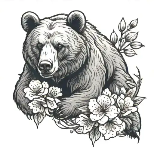 Bear With Cherry Blossom