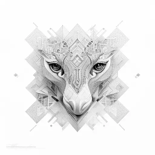 A Portrait Of Vayenne Surrounded By Intricate Geometric Patterns