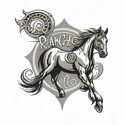 The Word Rancho In Classic Leterring Style