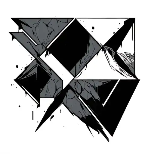 Trait Dark Trash Geo Symteric Shapes