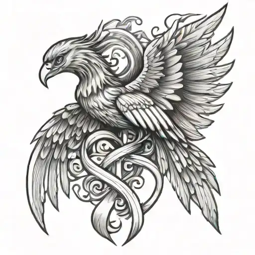 Phoenix Holding A Cancer Ribbon