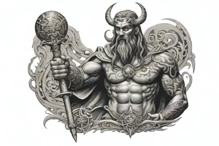 Tattoo God Who After Many Battles Has Reached The Strength Of A God Tattoo