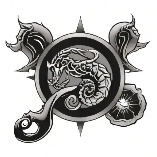 Scorpio And Aries Symbol Intertwined