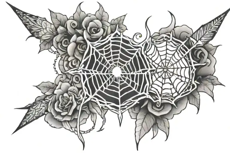 Dagger Spiderweb Tattoo Design