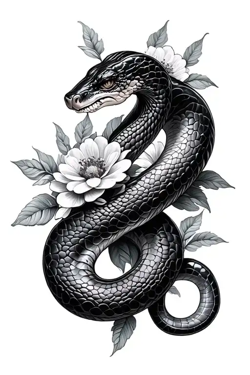 Snake Made Of Flowers