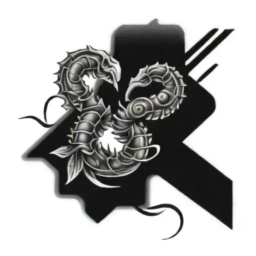 Scorpio And Aries Symbol Morphed