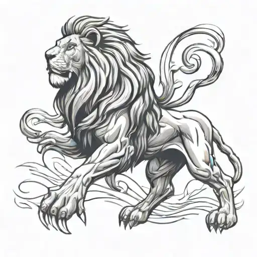 Lion With Bodybuilder