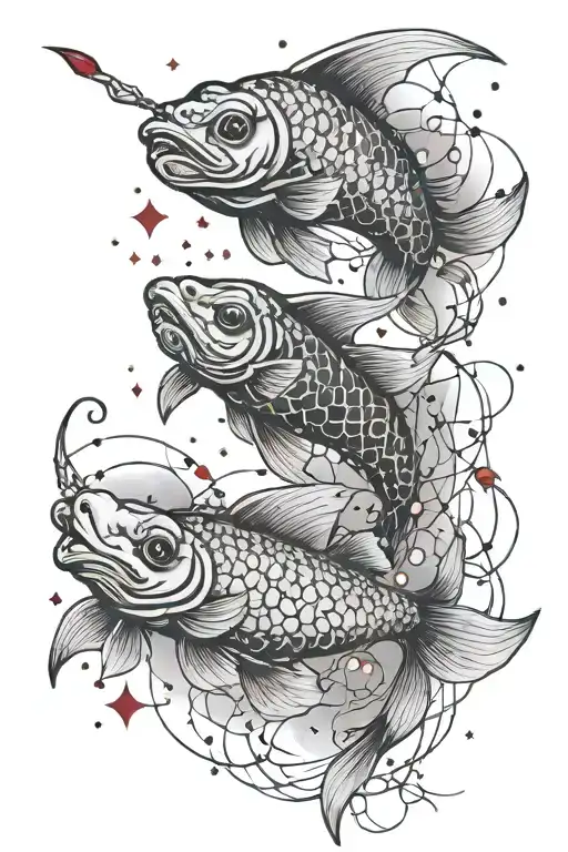 Ruby And Japanese Pisces Constellation